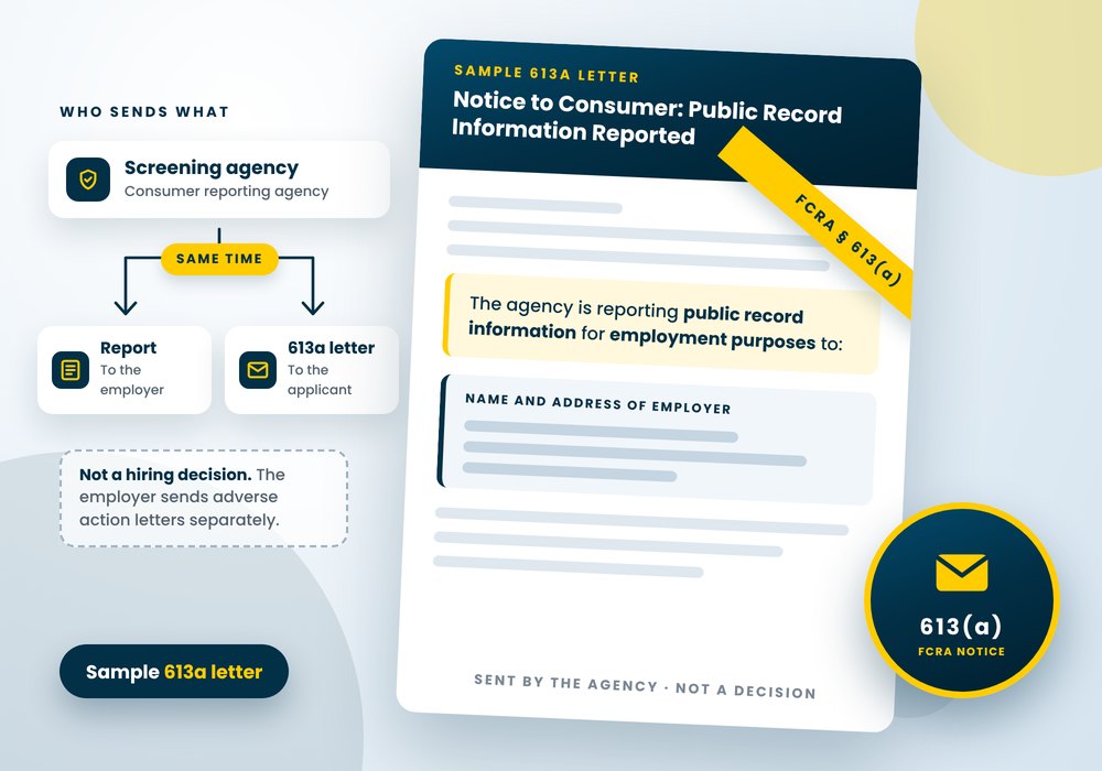 613a letter sample: a screening agency sends the notice to the applicant at the same time as the report