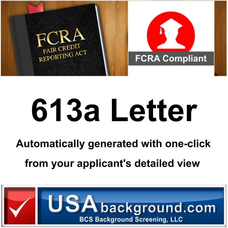 613a Letter - Employment Screening • BCS Background Screening, LLC -   