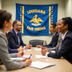 HR managers discussing Louisiana employment screening policies