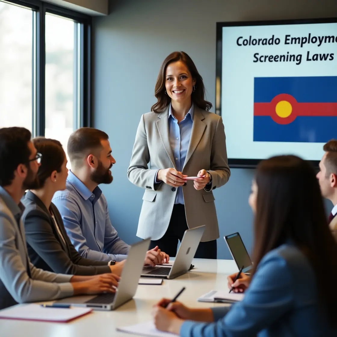 HR director addresses HR generalists about Colorado Employment Screening laws