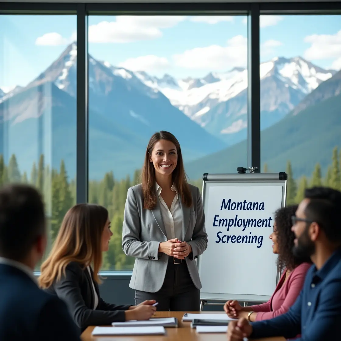 HR expert speaking to team members about Montana Employment Screening laws