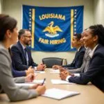 HR managers discussing Louisiana employment screening policies