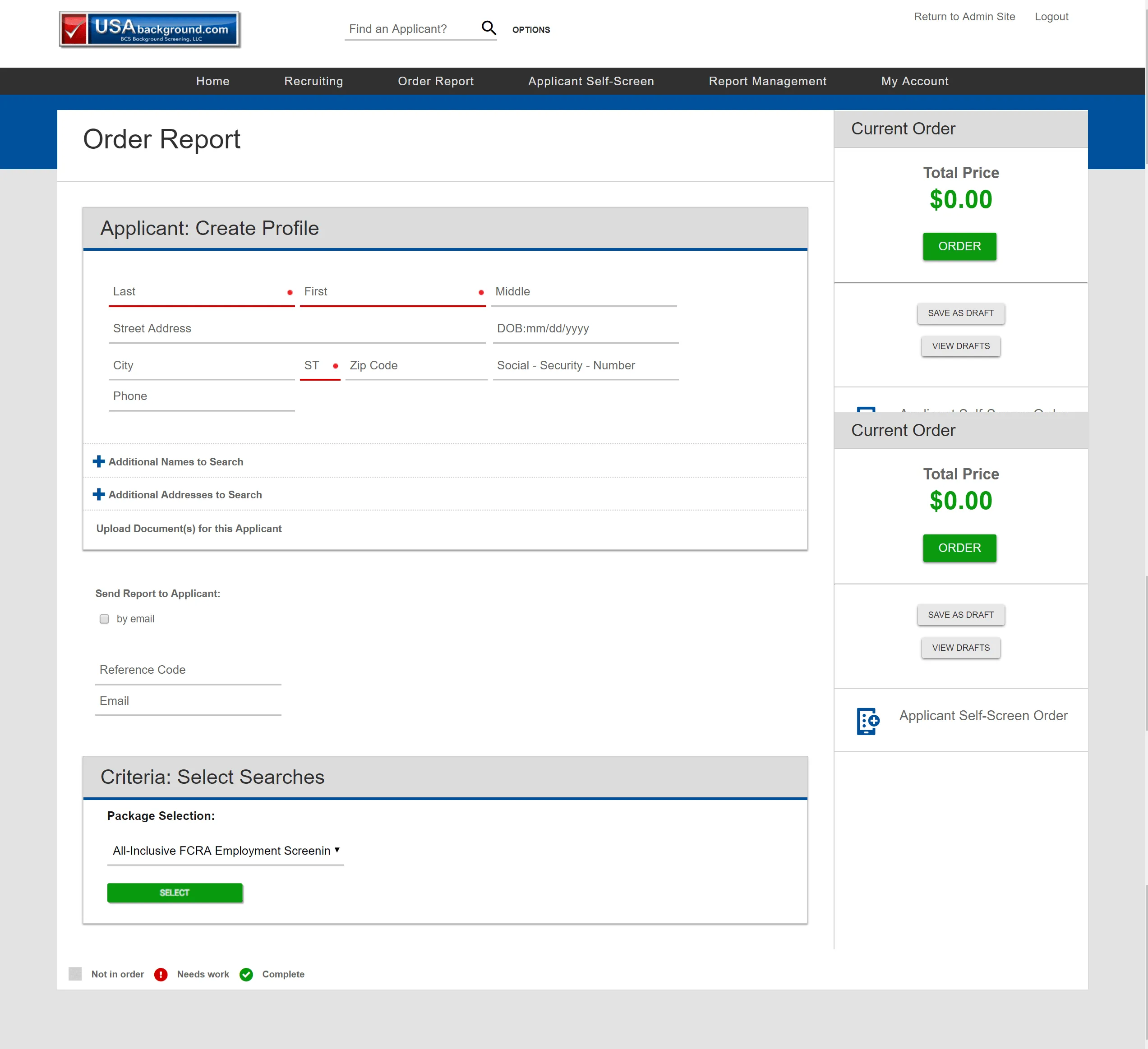 order page