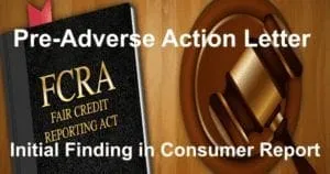 Pre Adverse Action Letter