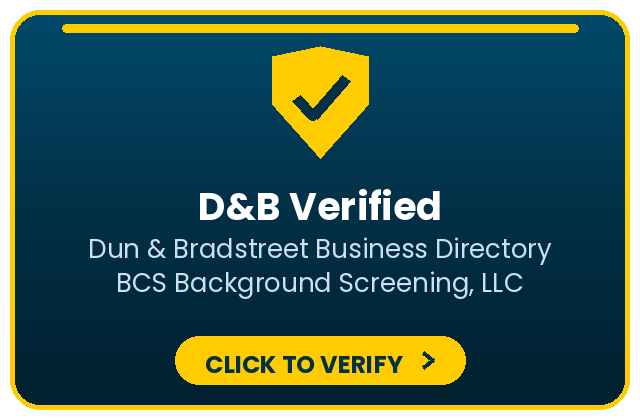 Dun & Bradstreet verified business listing for BCS Background Screening, LLC - click to verify