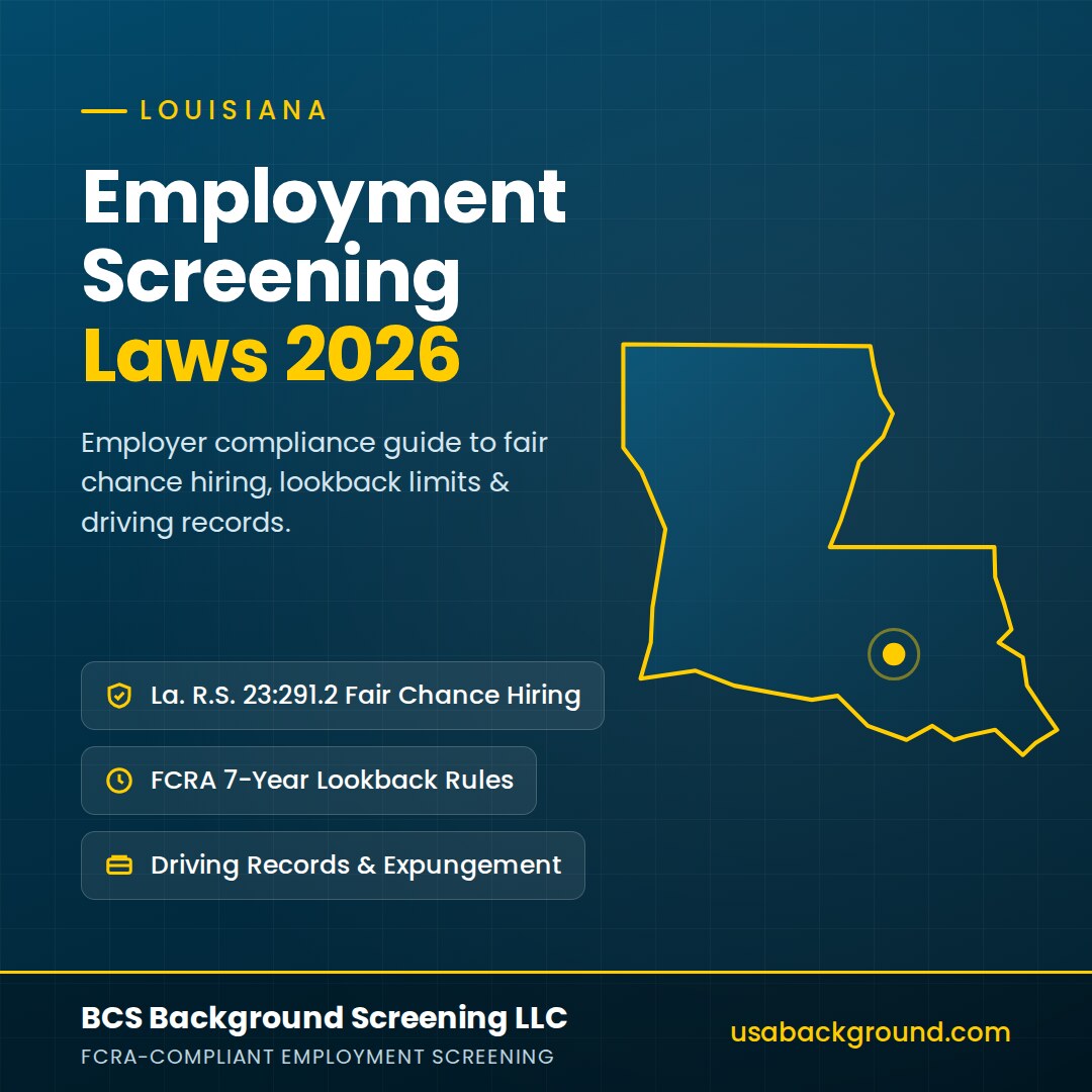 Louisiana employment screening laws 2026 guide for employers